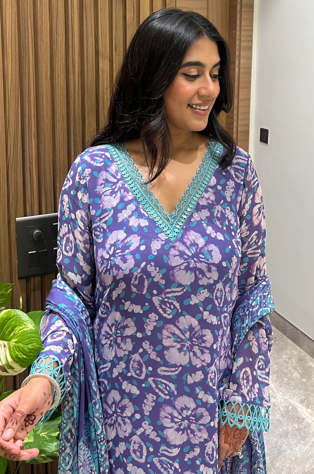 Violet Garden Batik Suit Set