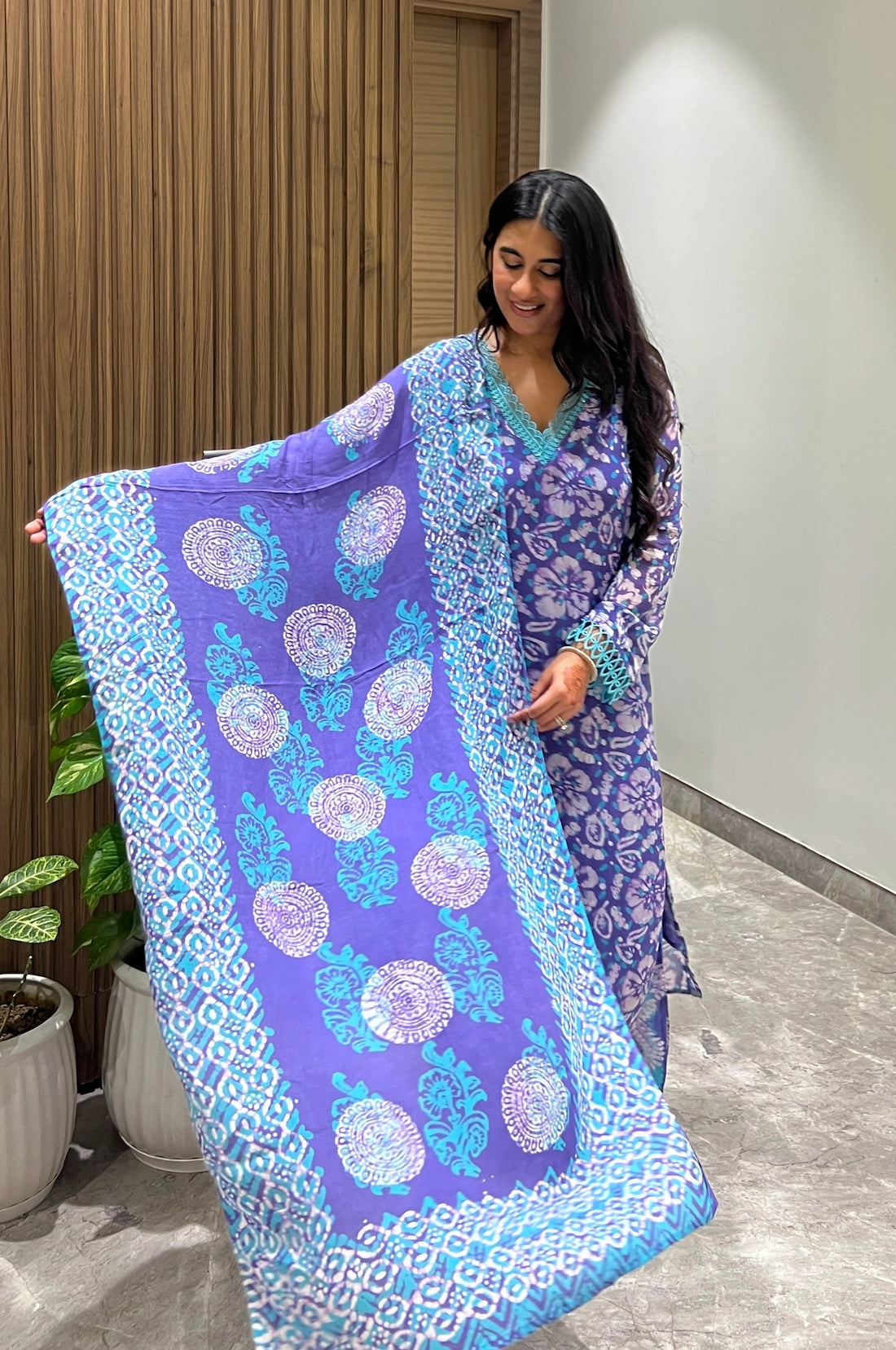 Violet Garden Batik Suit Set