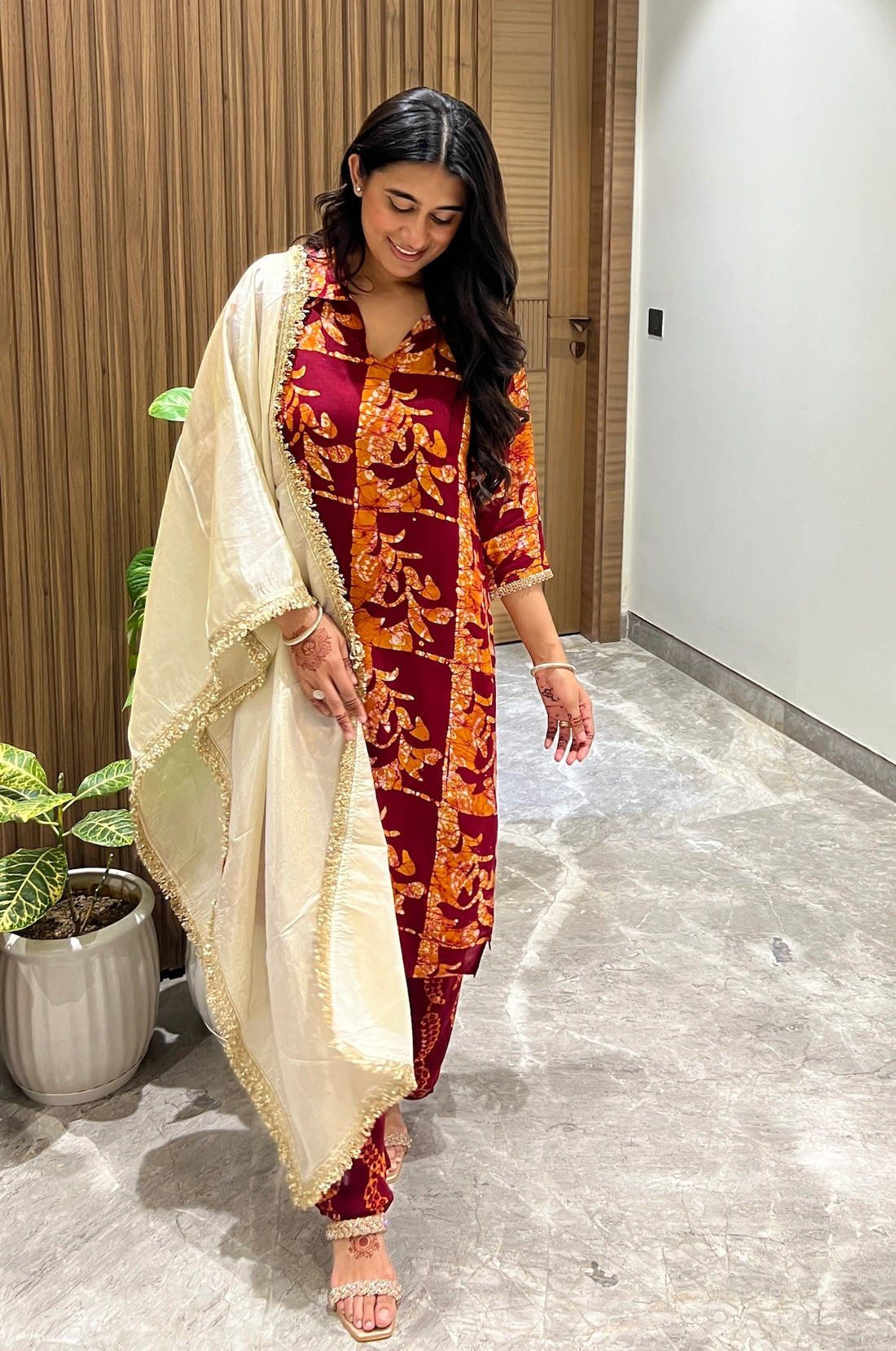 Rustic Rose Batik Suit Set