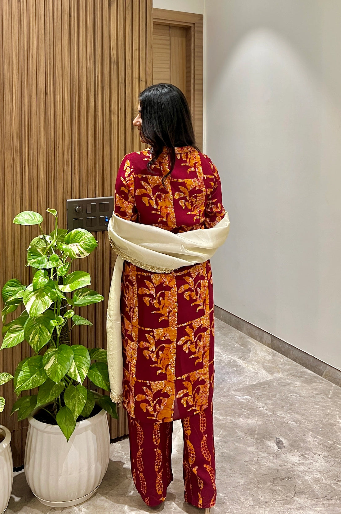 Rustic Rose Batik Suit Set