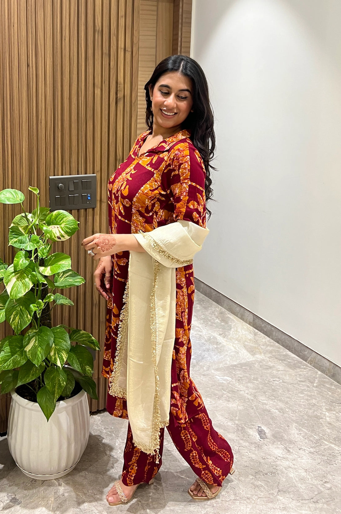 Rustic Rose Batik Suit Set