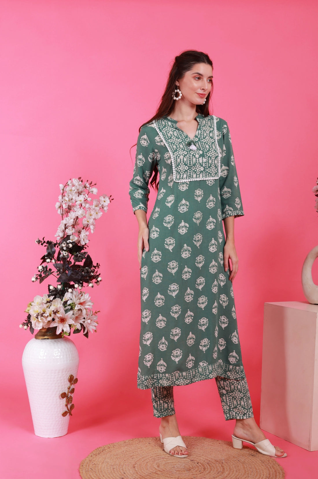 Batik Olive Bloom Set