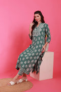 Batik Olive Bloom Set – back view | handcrafted batik ethnic wear for women | Shades of You
