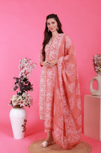 Batik Gota Lurex Suit Set - Rose
