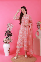 Batik Gota Lurex Suit Set - Rose