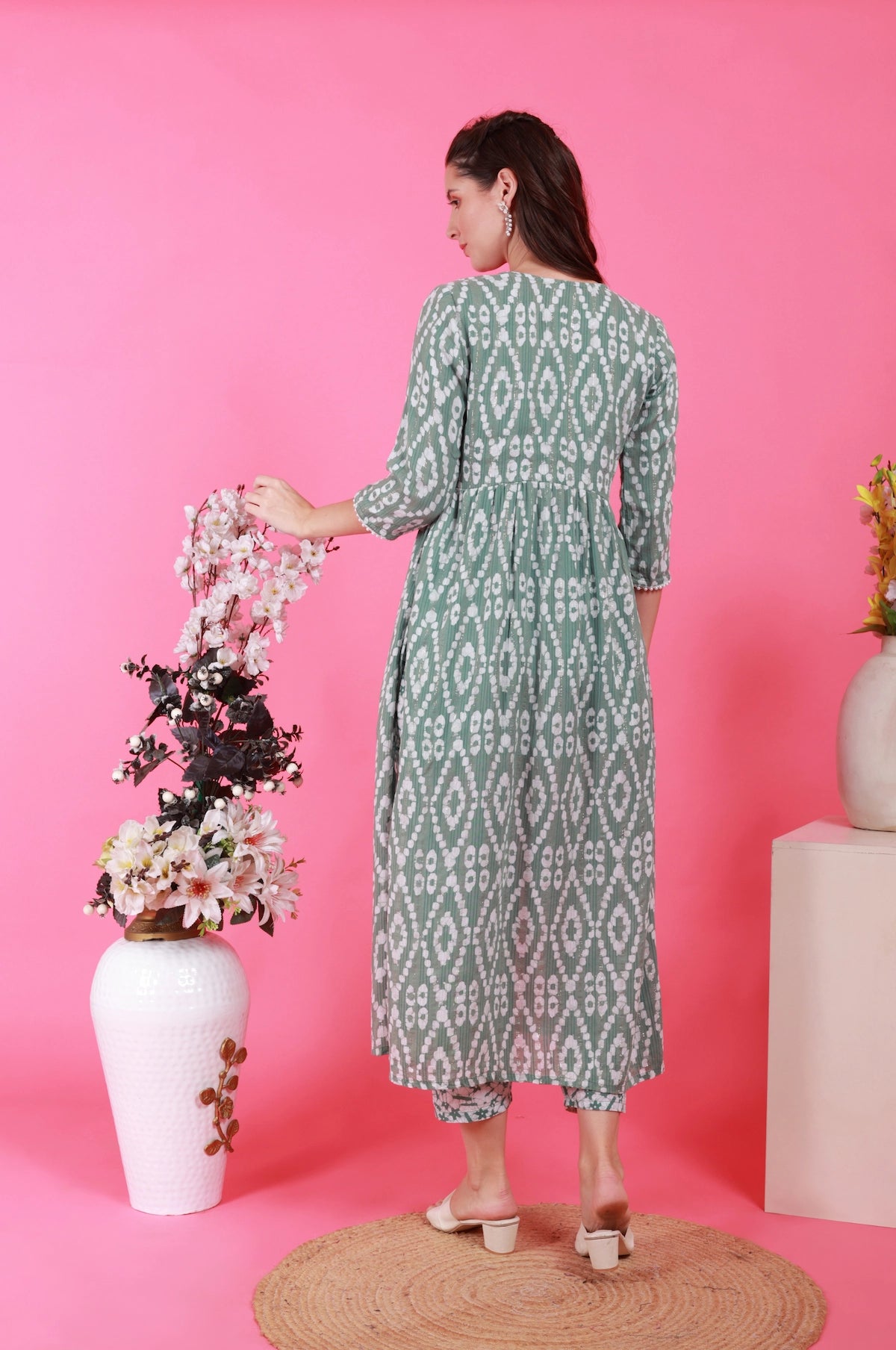 Batik in Alia’s Anarkali Suit - Olive