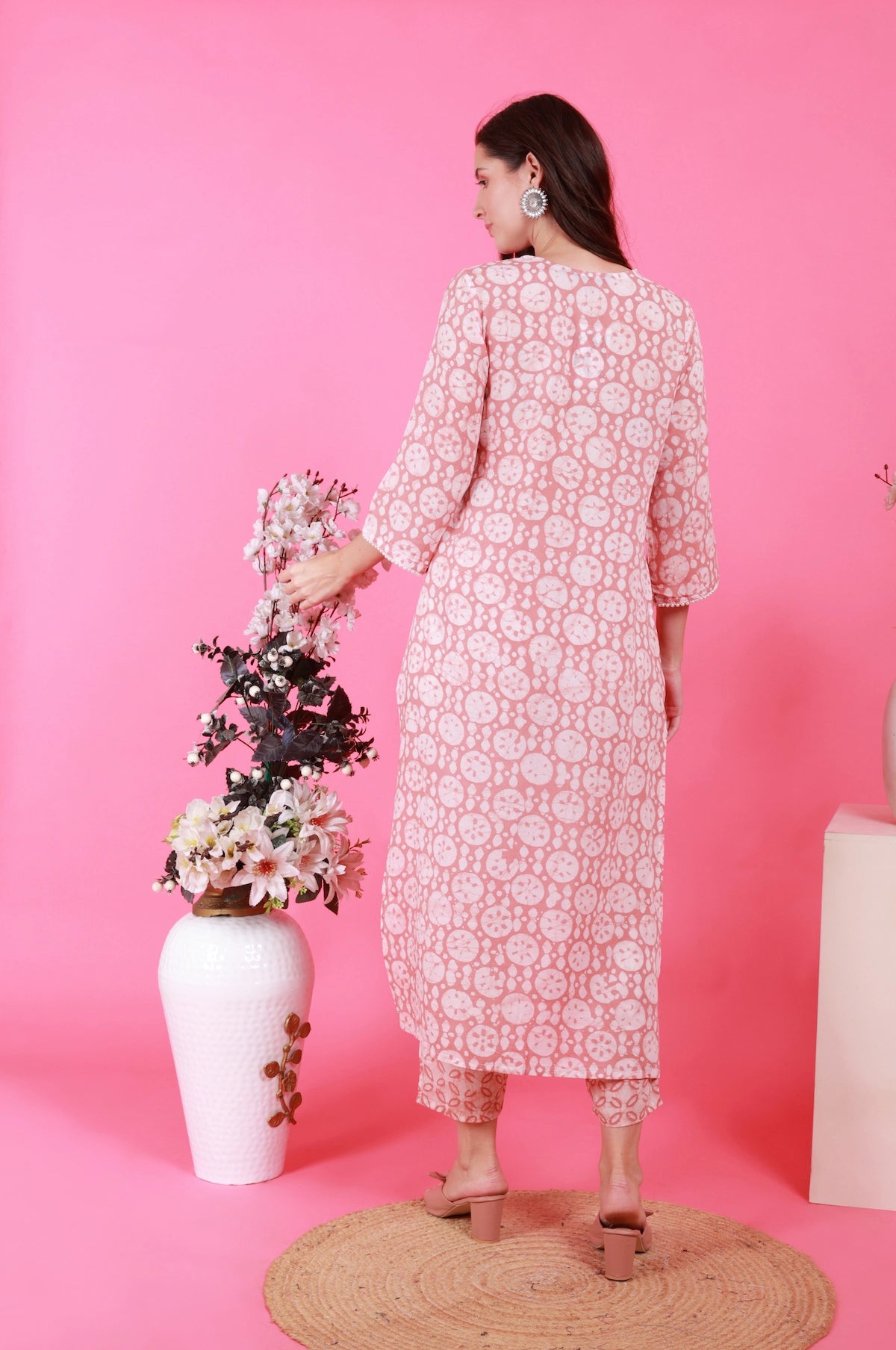 Rose Handprinted Batik Suit Set