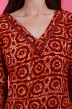 Noorban Batik Suit Set Maroon