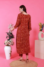 Noorban Batik Suit Set Maroon
