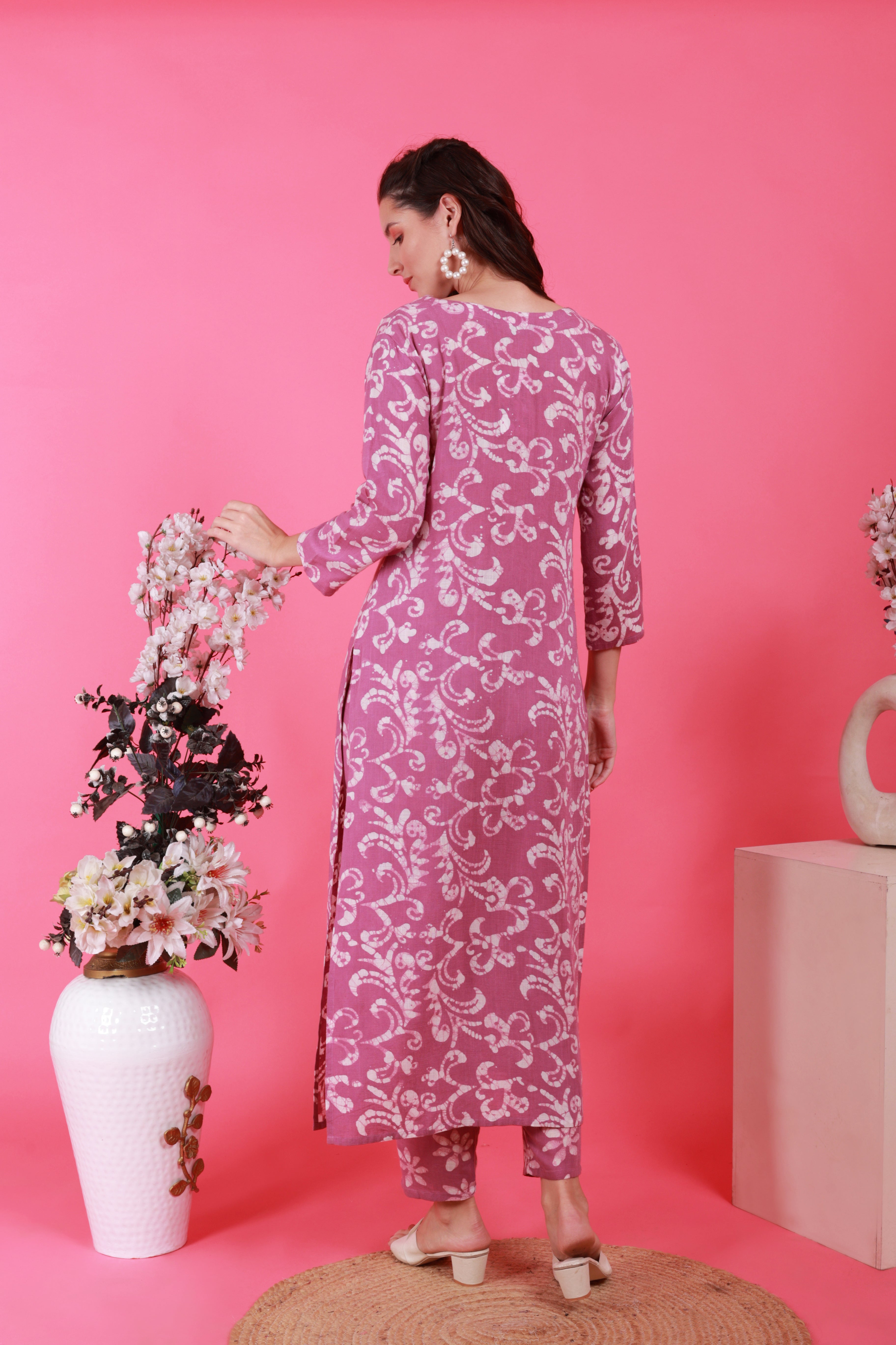 Batik Suit in Fog Lavendar