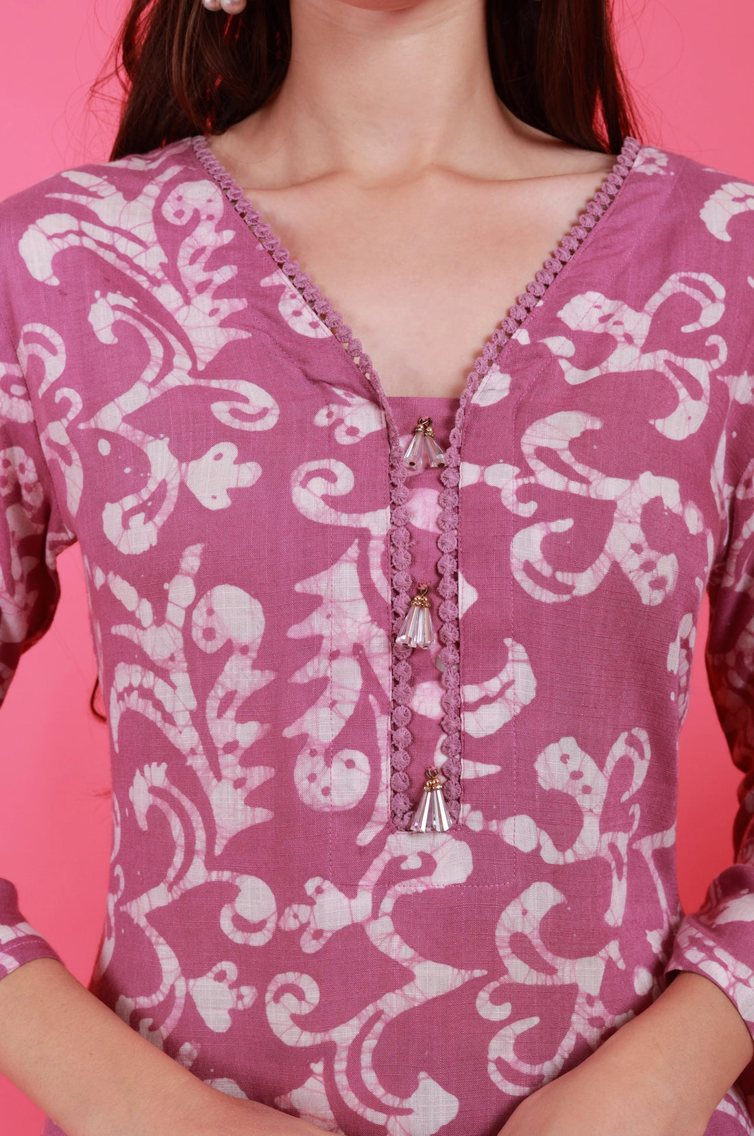 Batik Suit in Fog Lavendar