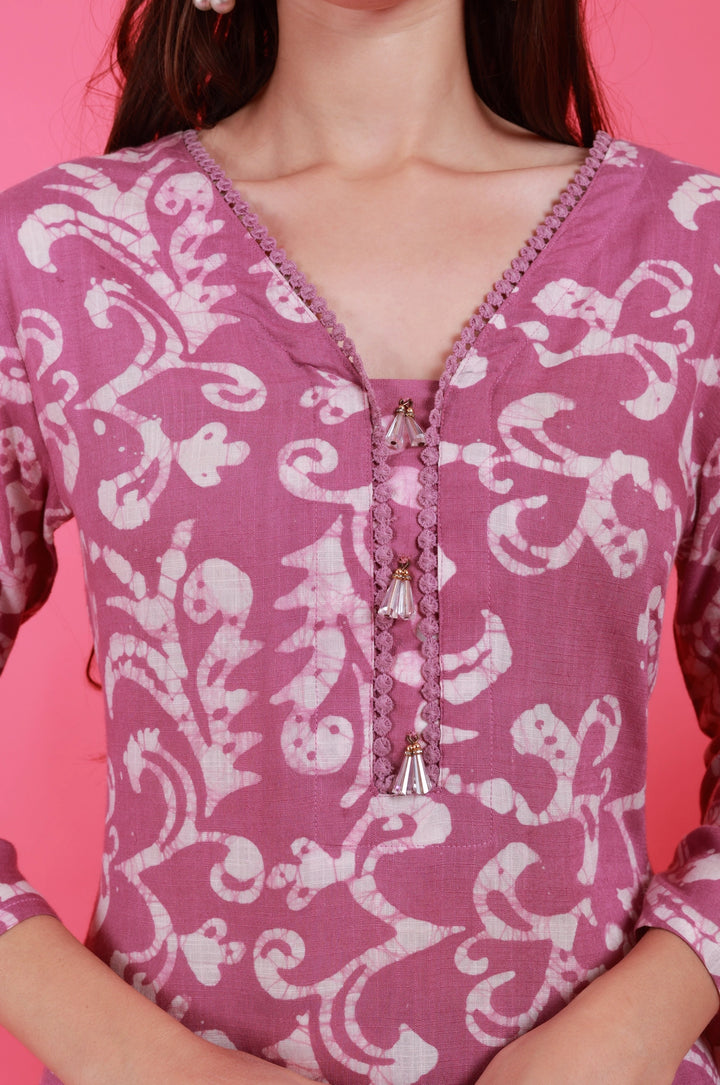 Batik Suit in Fog Lavendar