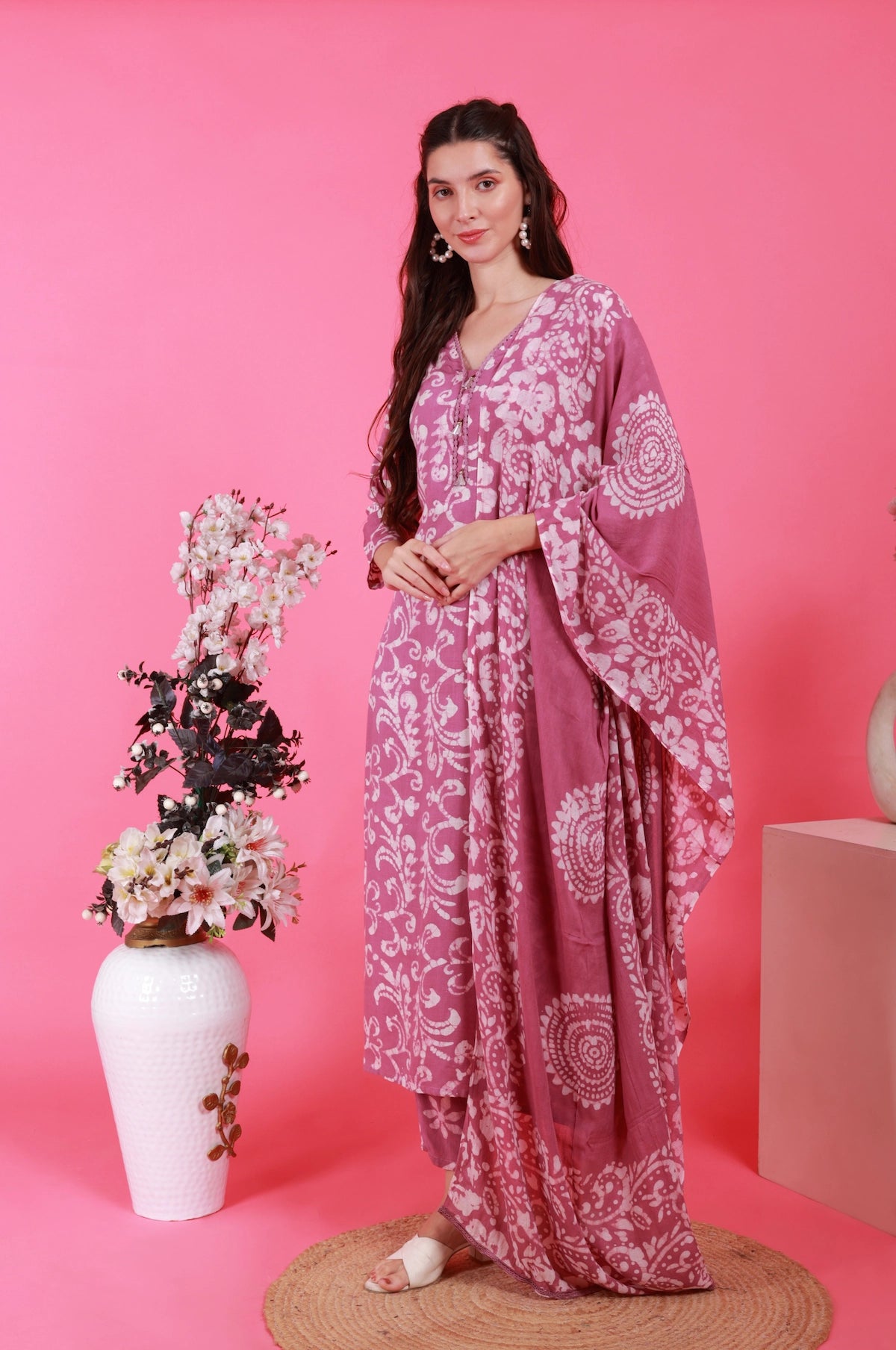 Batik Suit in Fog Lavendar