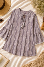 Batik Grey Sky Tunic – front view | handcrafted batik ethnic wear for women | Shades of You