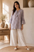 Batik Grey Sky Tunic – side view | handcrafted batik ethnic wear for women | Shades of You