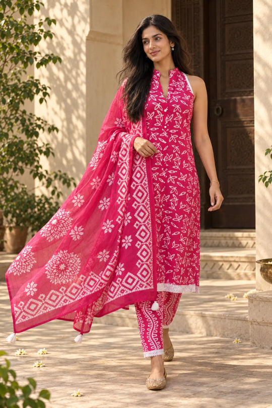 Batik Handprinted Peach Celebration – movement walking view | handcrafted batik ethnic wear for women | Shades of You, detail