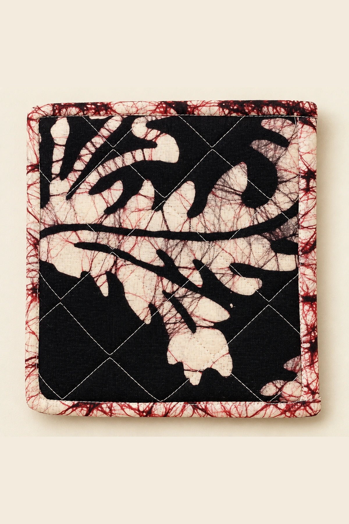 Coin Pouch in Black Blush Leaf print – back view | Shades of You