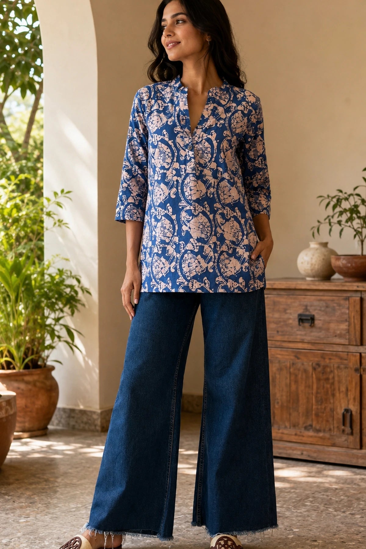 Sky Haze Dual Tone Tunic