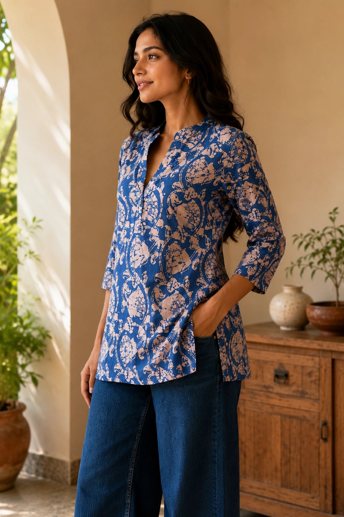 Sky Haze Dual Tone Tunic
