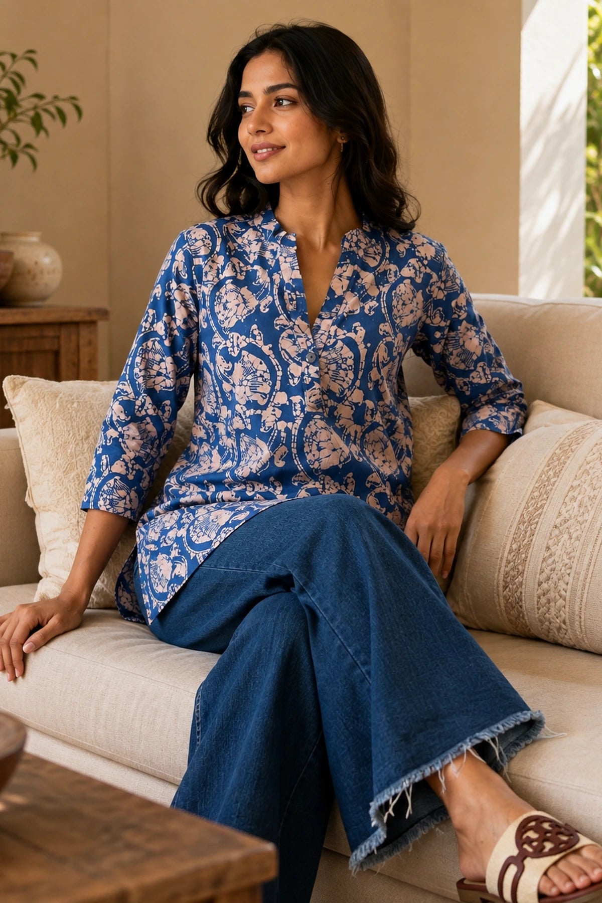 Sky Haze Dual Tone Tunic