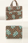 Brown Teal Leaf Work Set