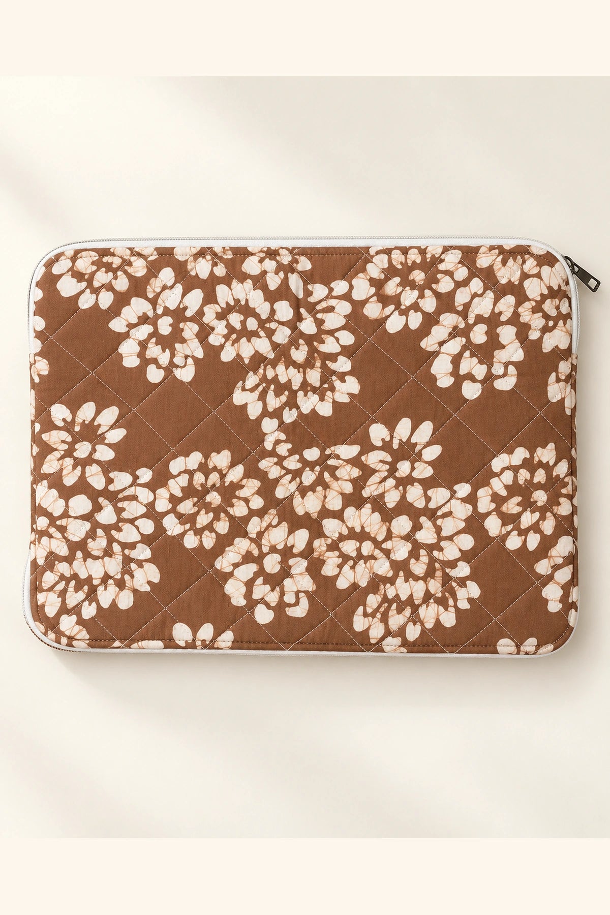 Laptop Sleeve in Brown White Floral