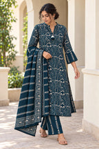 Batik Crazy In Love Suit Set - Rama Green – styled look | handcrafted batik ethnic wear for women | Shades of You