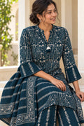 Batik Crazy In Love Suit Set - Rama Green – kurta neckline detail | handcrafted batik ethnic wear for women | Shades of You