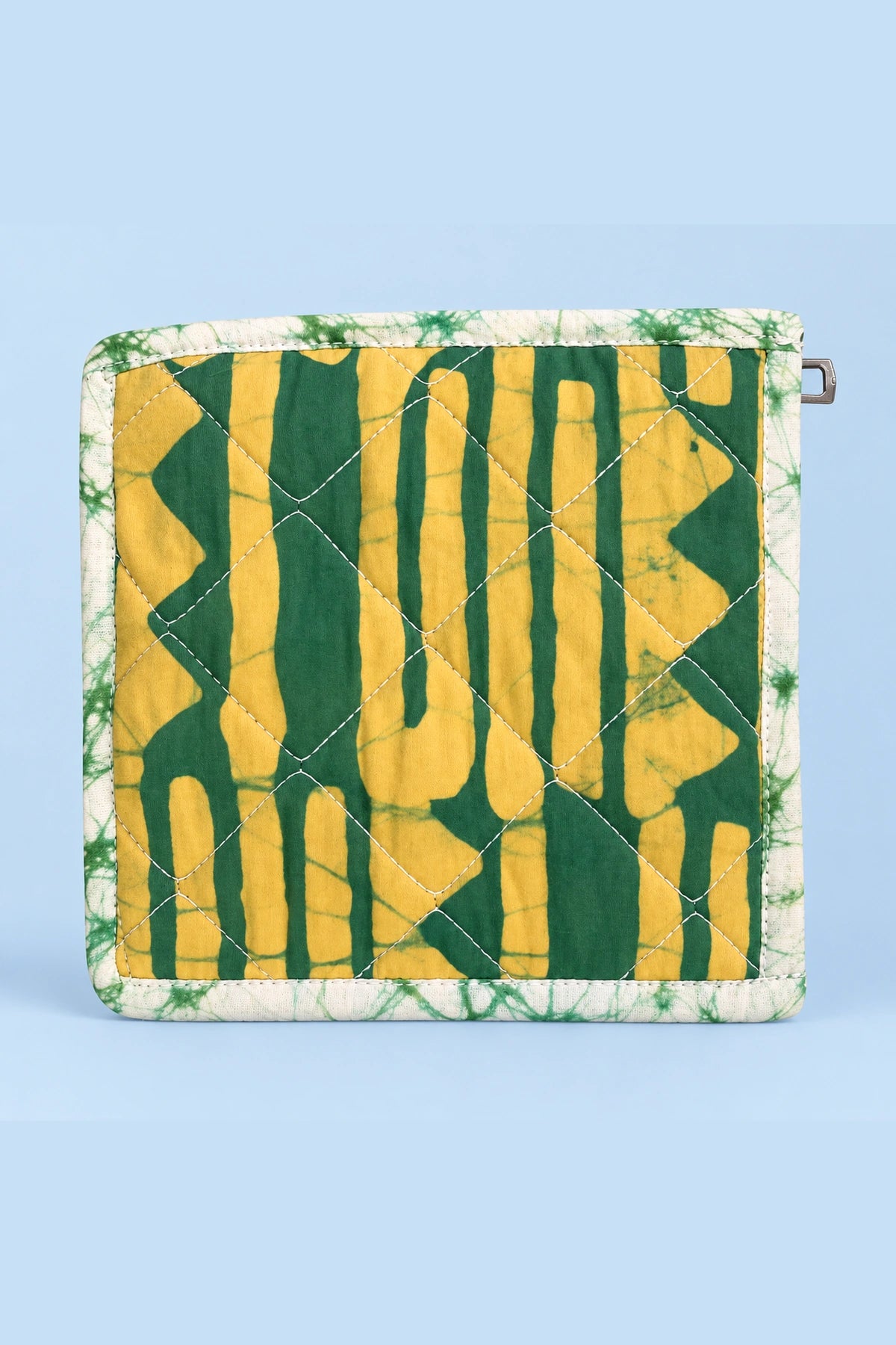 Coin Pouch in Green Mustard Stripe print – back view | Shades of You