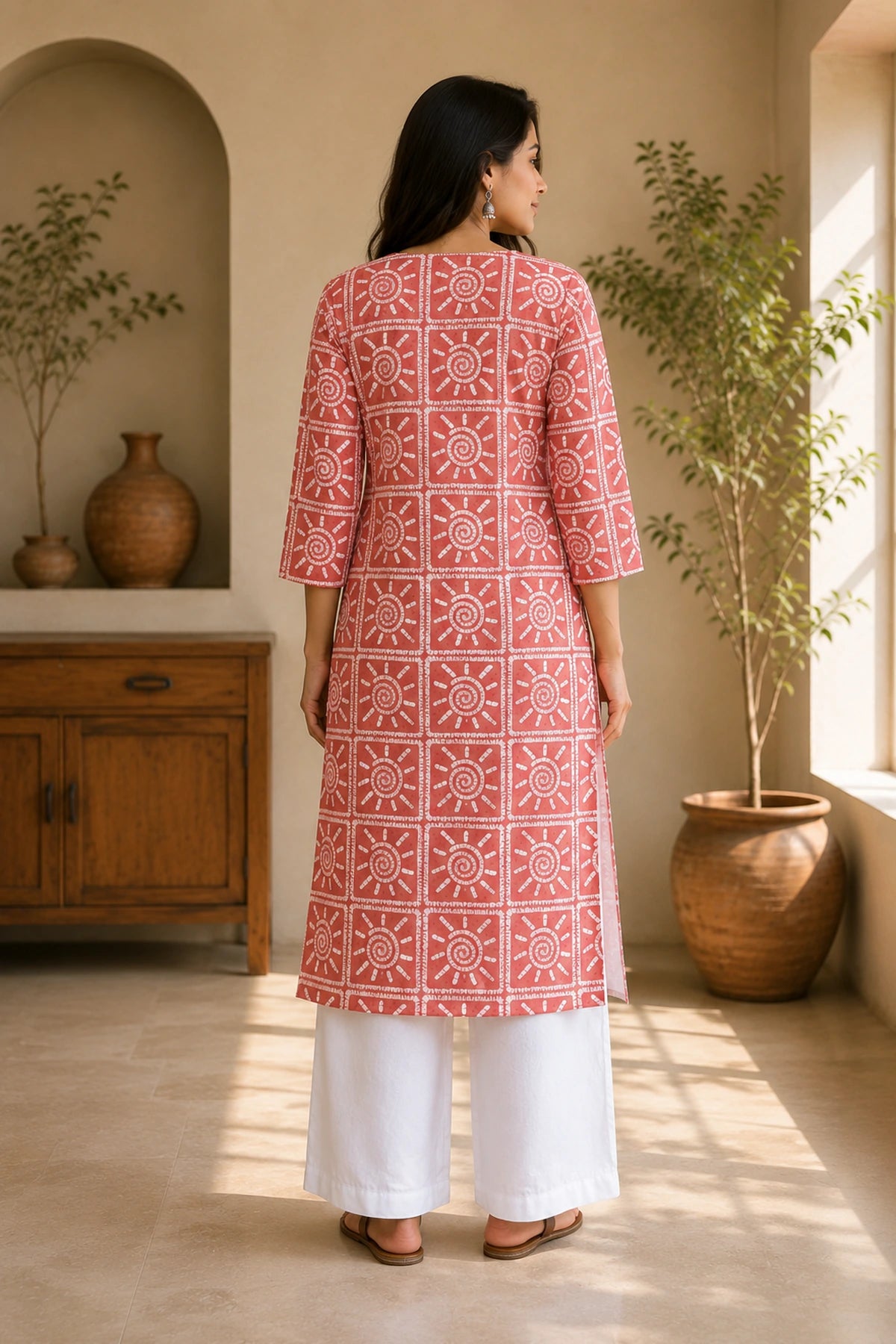 Rose Quartz Batik Textured Kurta