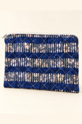 Indigo Ikat Stripe Quilted Batik Laptop Sleeve