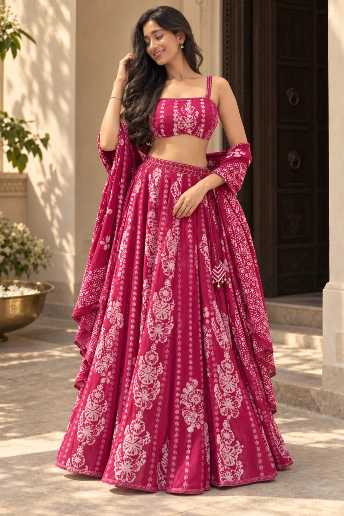 Kira Batik Drape Saree Set – back view | handcrafted batik ethnic wear for women | Shades of You