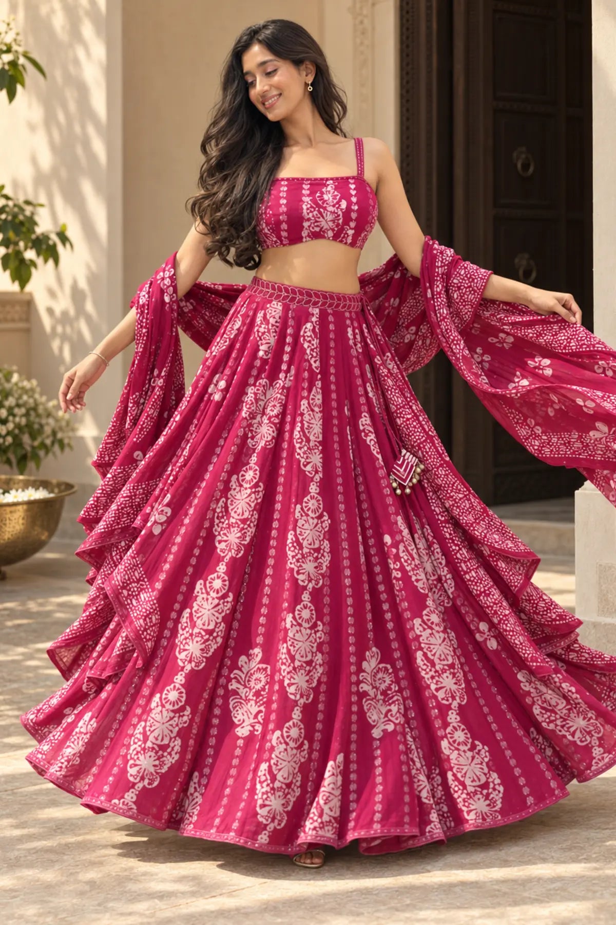 Kira Batik Drape Saree Set – side view | handcrafted batik ethnic wear for women | Shades of You