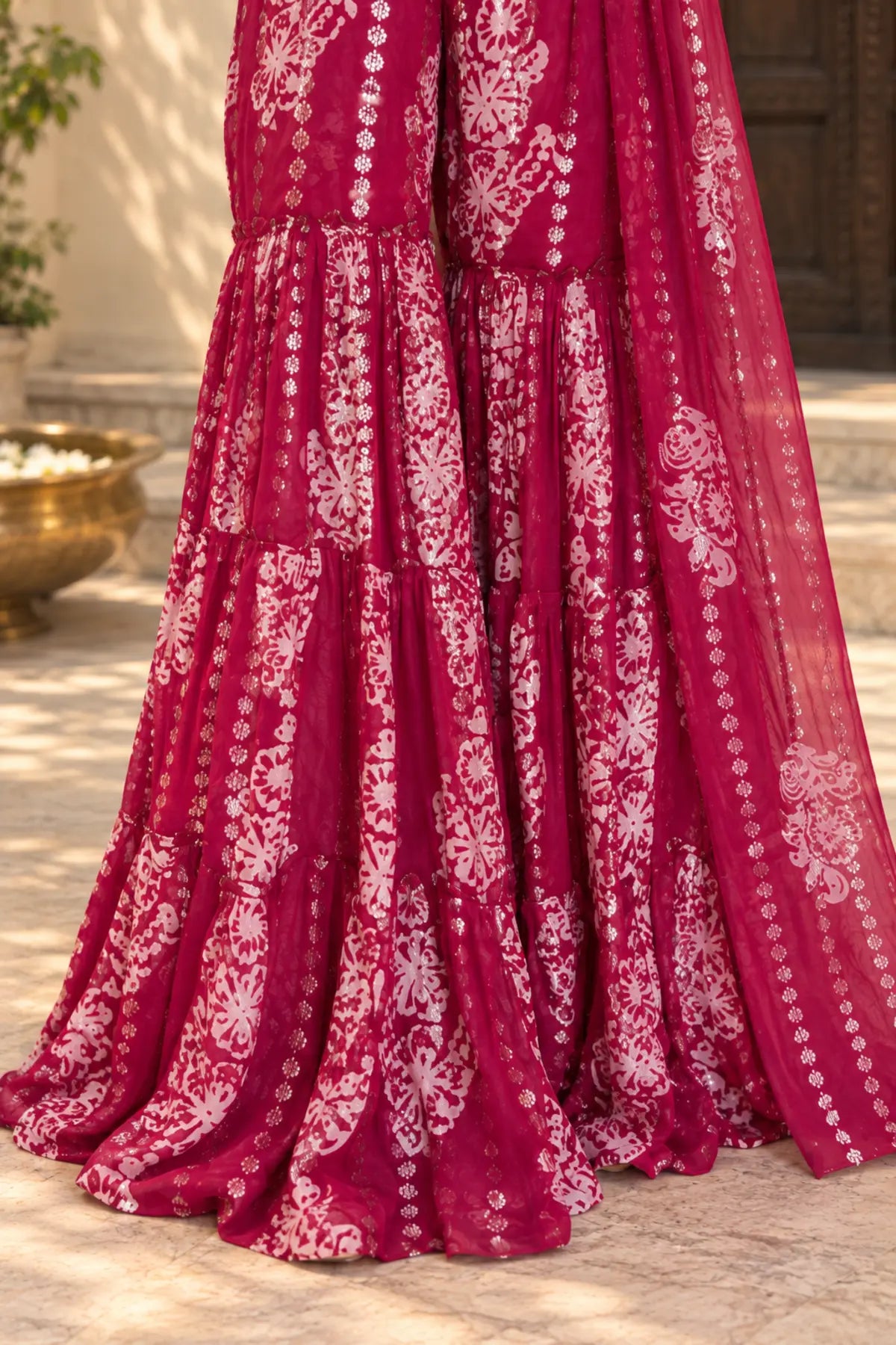 Kira Batik Drape Saree Set – skirt hem detail | handcrafted batik ethnic wear for women | Shades of You