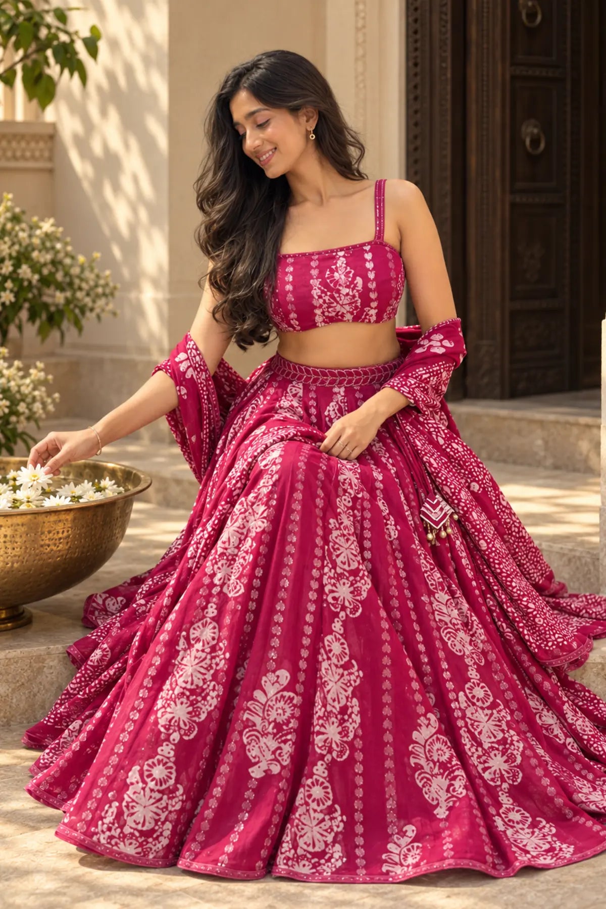 Kira Batik Drape Saree Set – lifestyle shot | handcrafted batik ethnic wear for women | Shades of You