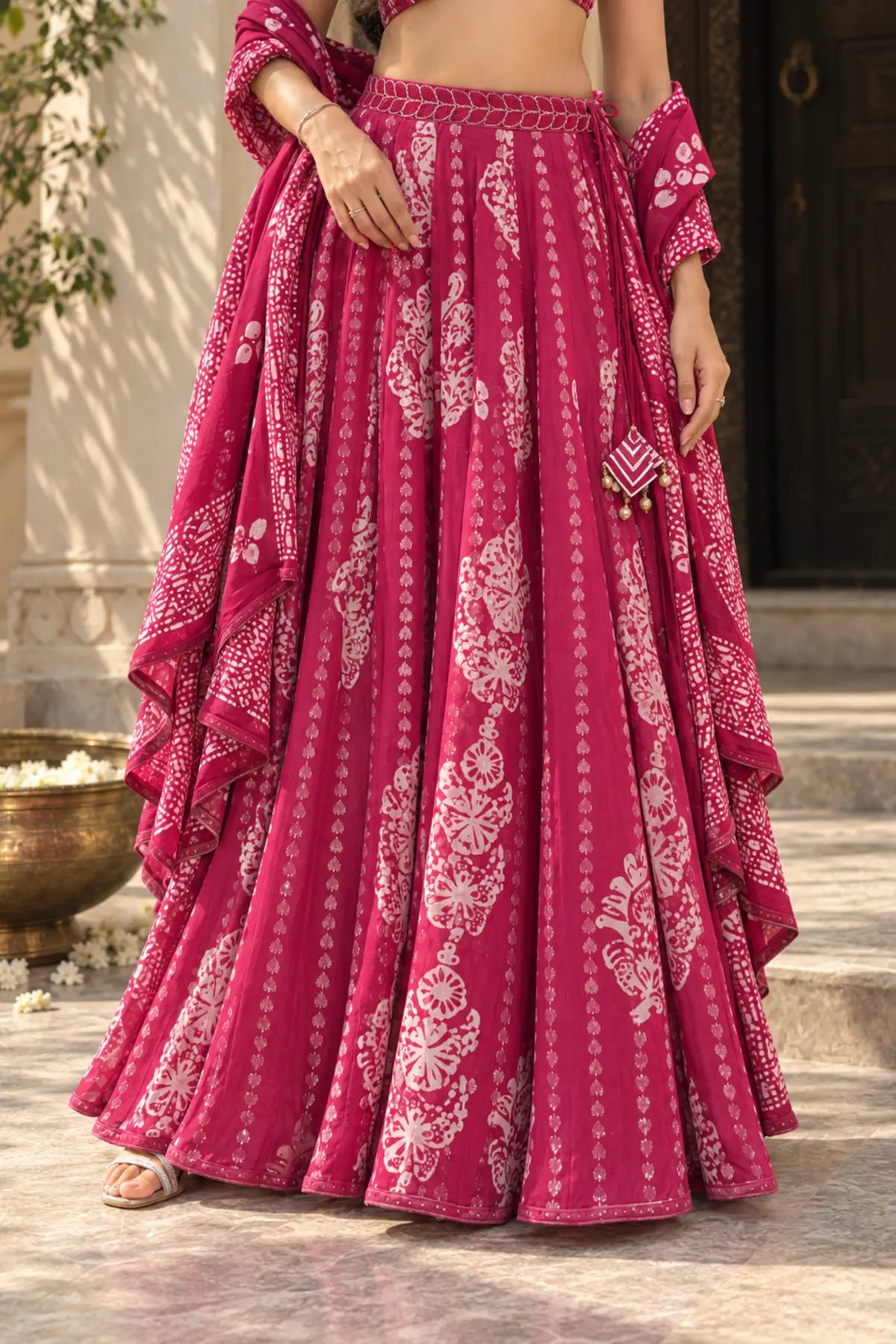 Kira Batik Drape Saree Set – model closeup | handcrafted batik ethnic wear for women | Shades of You