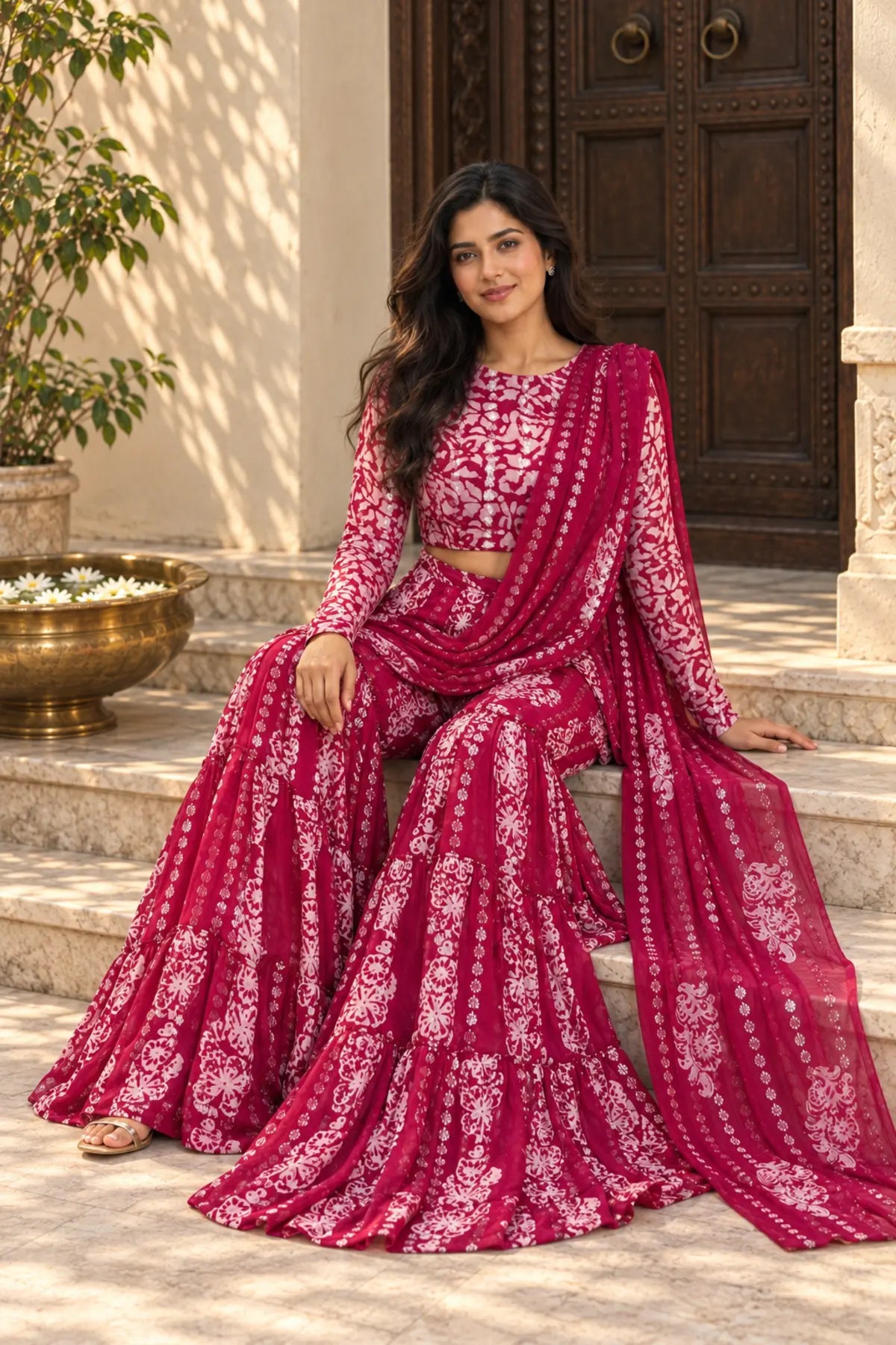 Kira Batik Drape Saree Set – festive lifestyle moment | handcrafted batik ethnic wear for women | Shades of You
