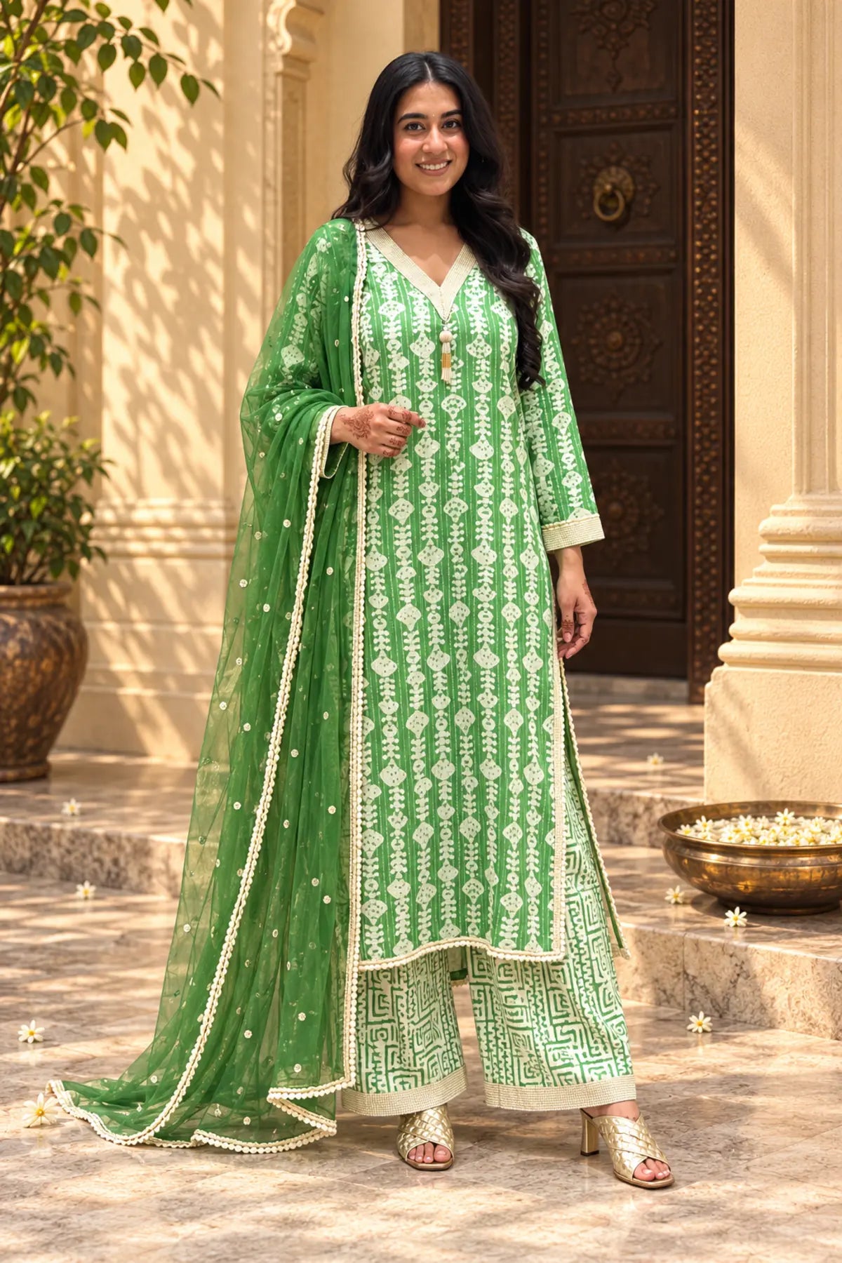 Mehrya Green Batik Set - styled look