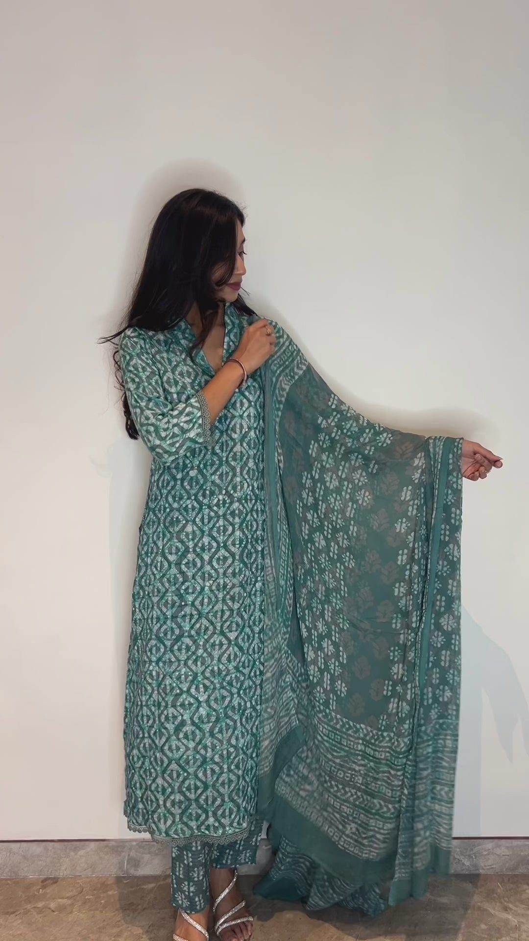 Blue Tide Batik Suit Set