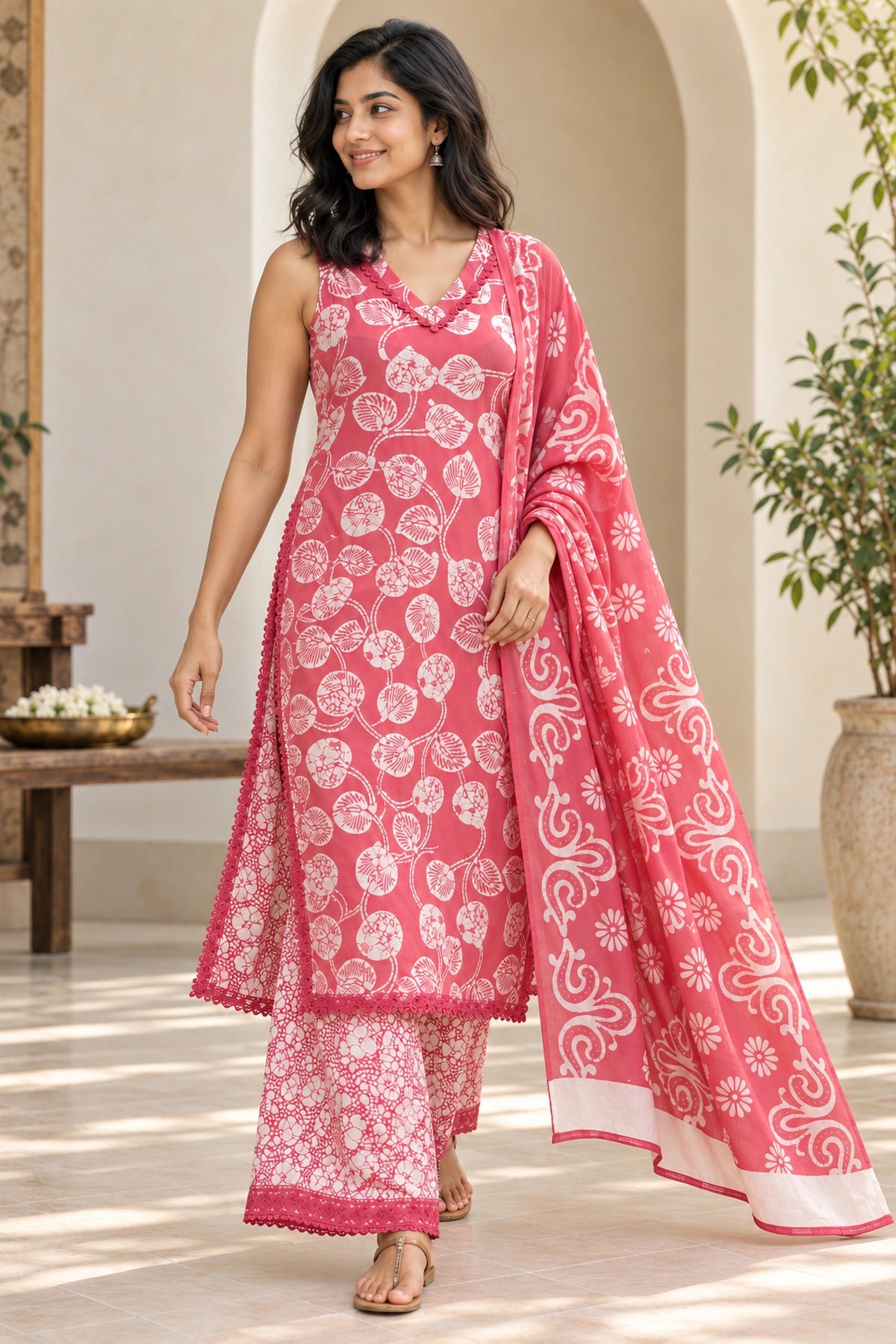 Rani Van Batik Suit Set – movement shot | handcrafted batik ethnic wear for women | Shades of You