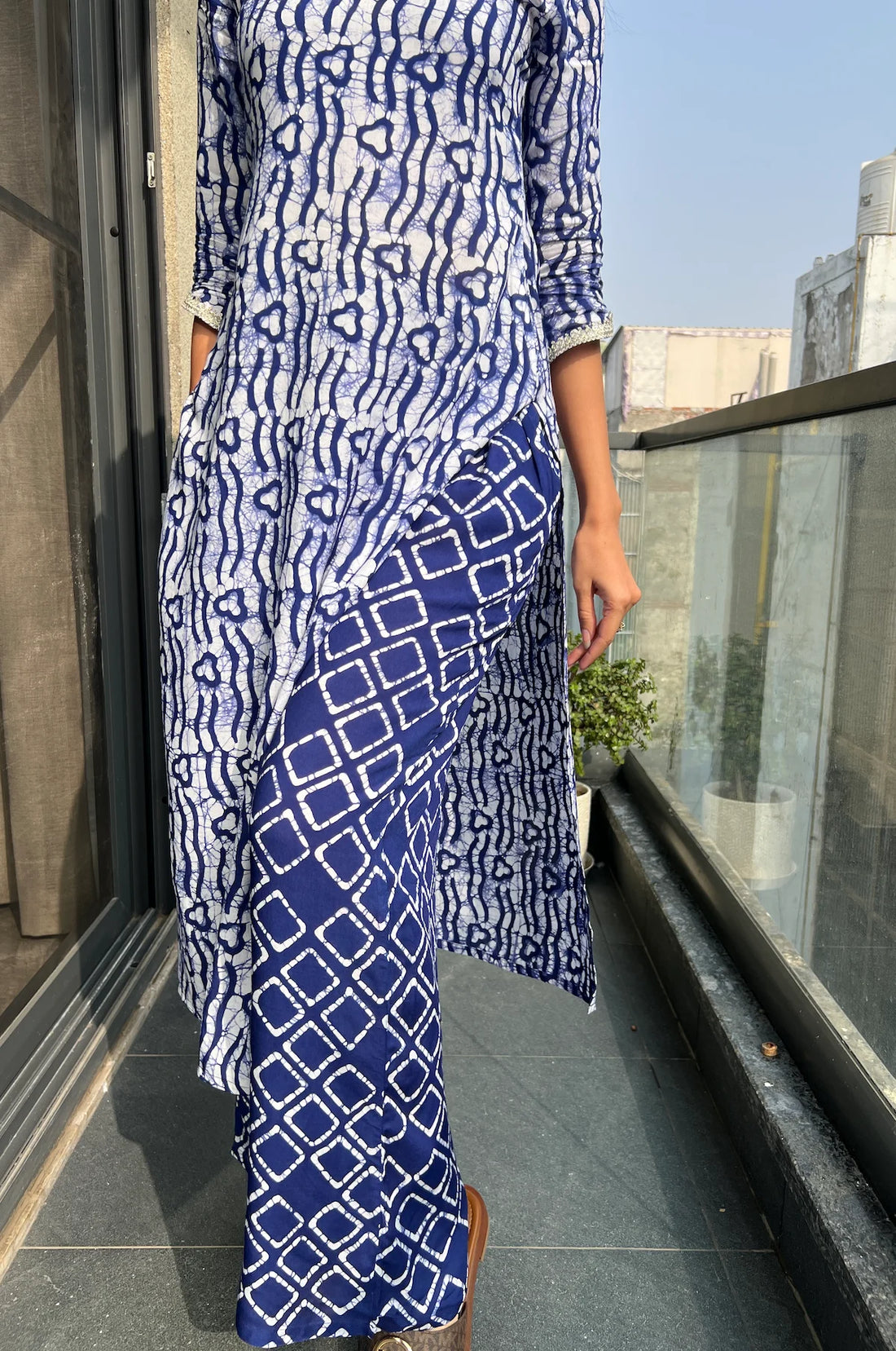 Noor Royal Blue Batik Suit Set