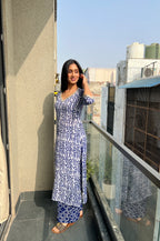 Noor Royal Blue Batik Suit Set
