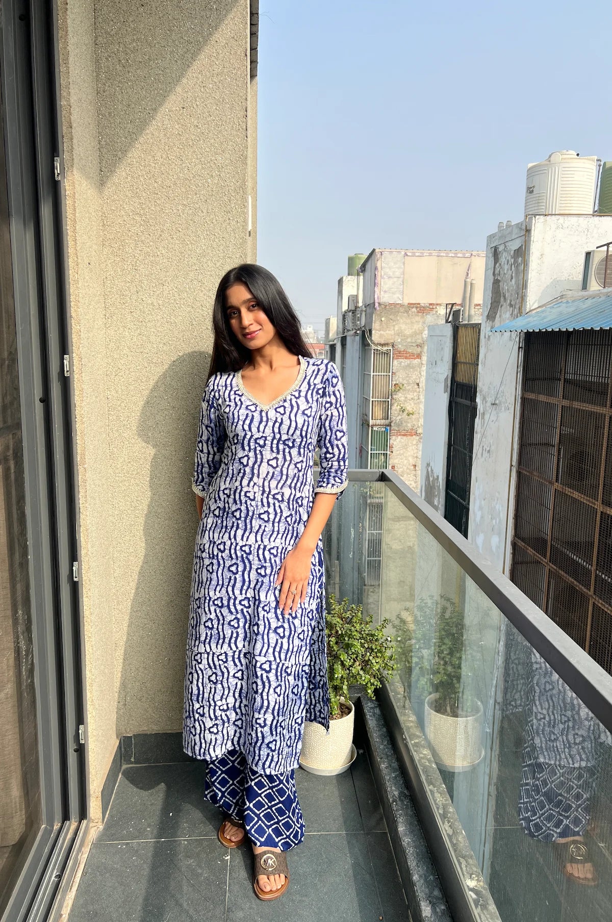 Noor Royal Blue Batik Suit Set