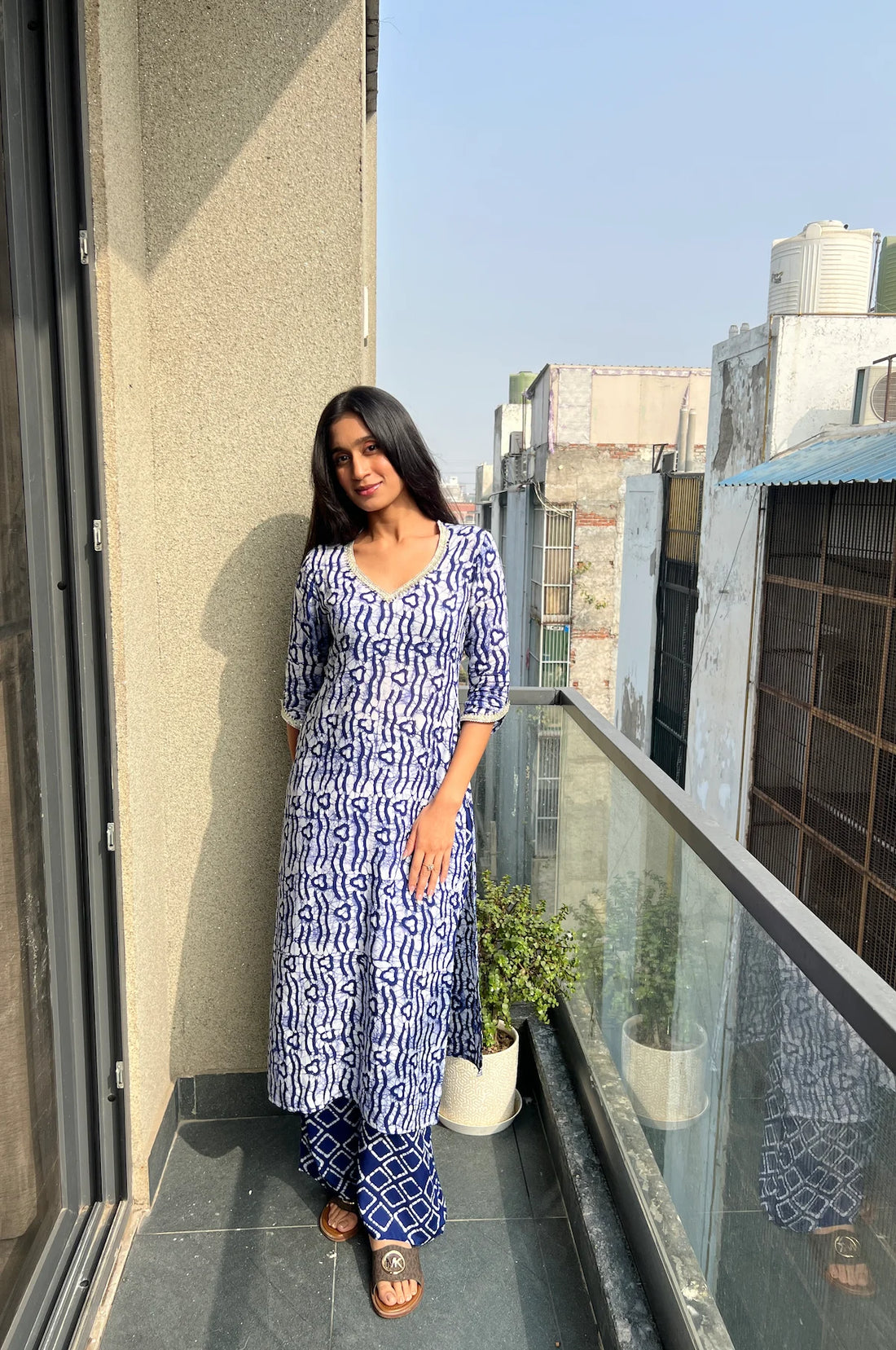 Noor Royal Blue Batik Suit Set