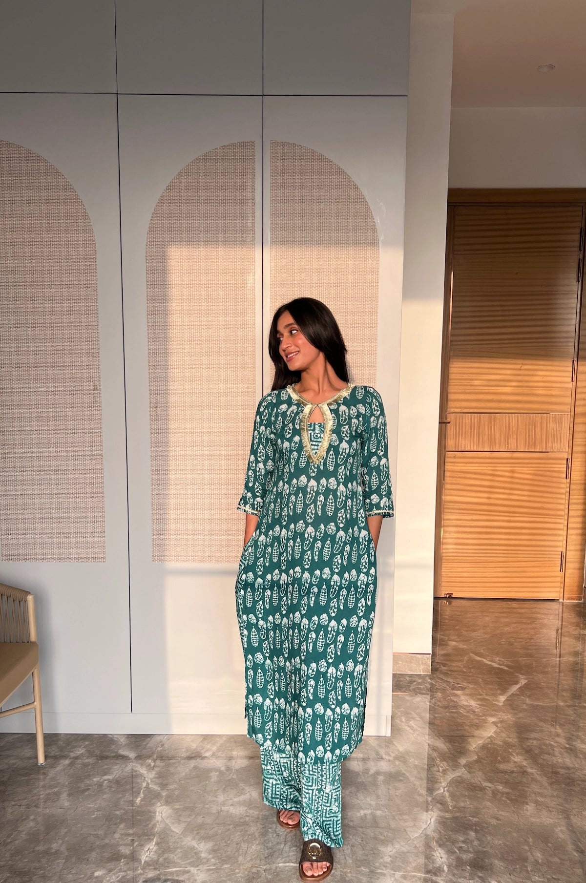 The Olive Leaf Batik Suit Set