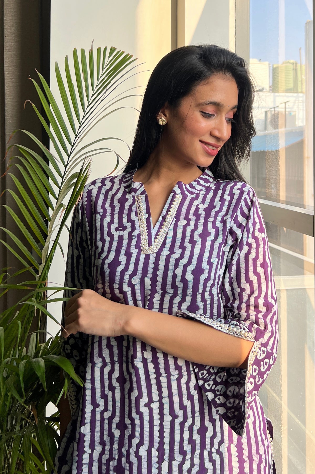 Batik Crazy In Love Suit Set - Wine