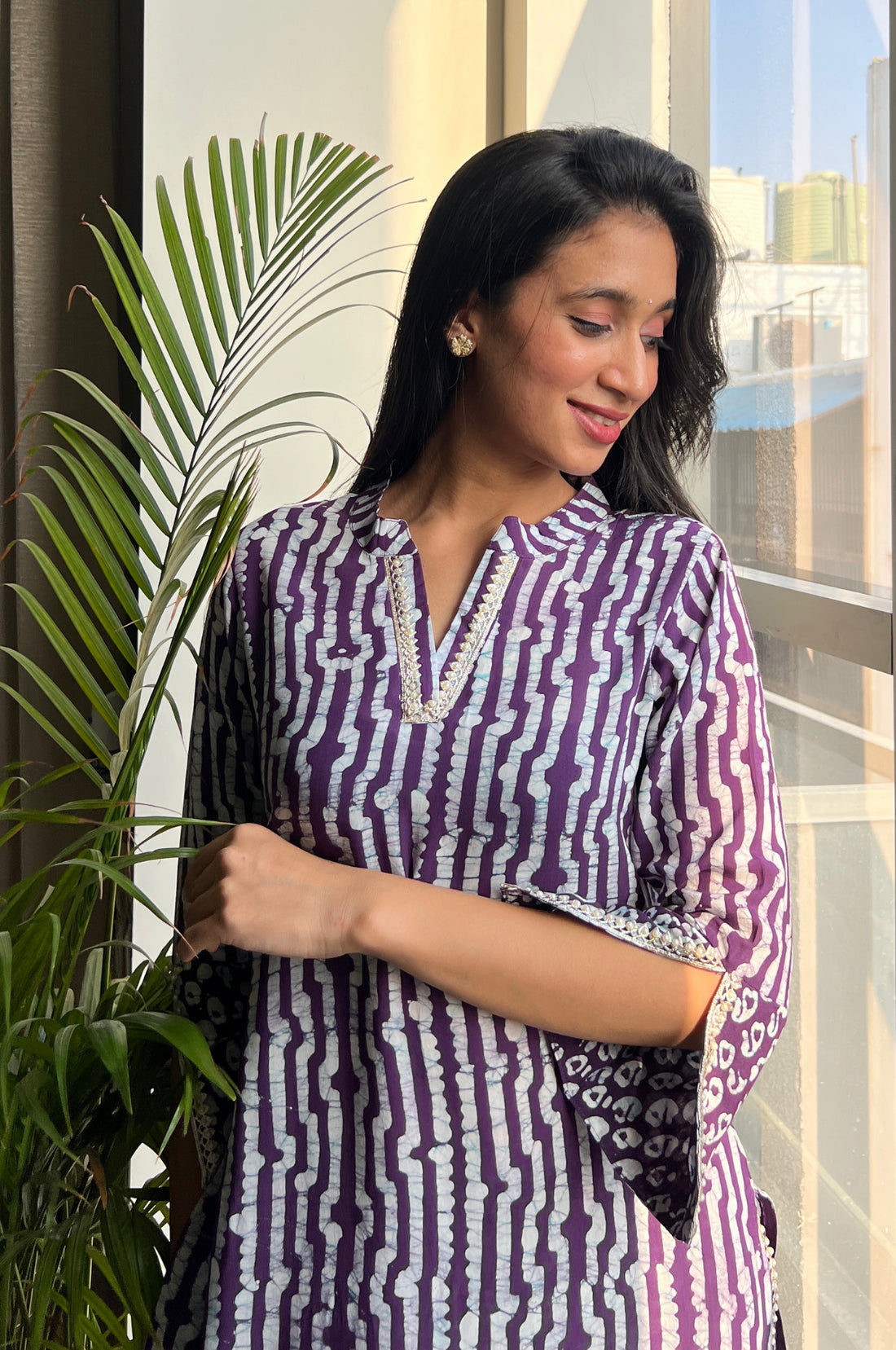 Batik Crazy In Love Suit Set - Wine