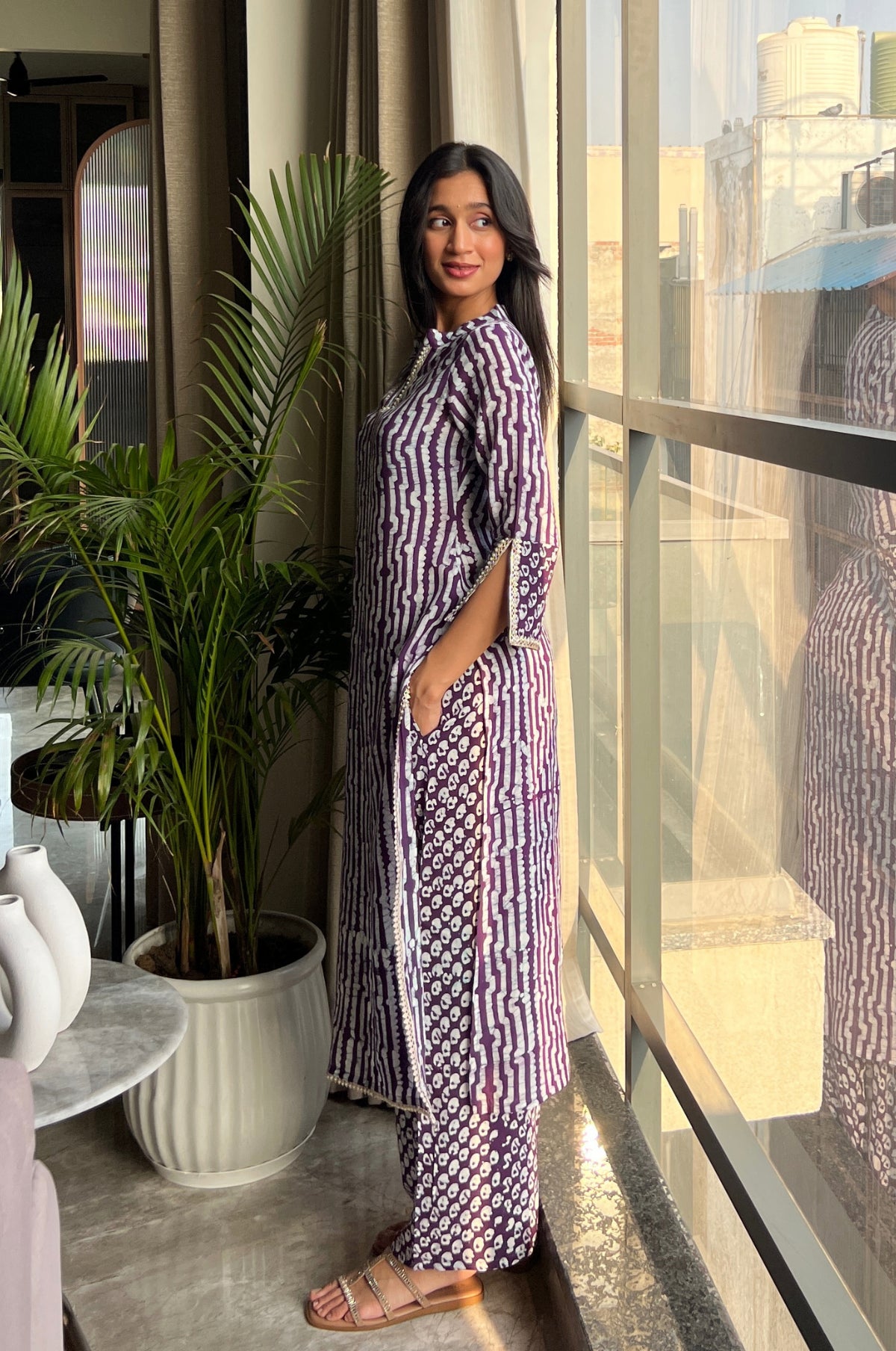 Batik Crazy In Love Suit Set - Wine