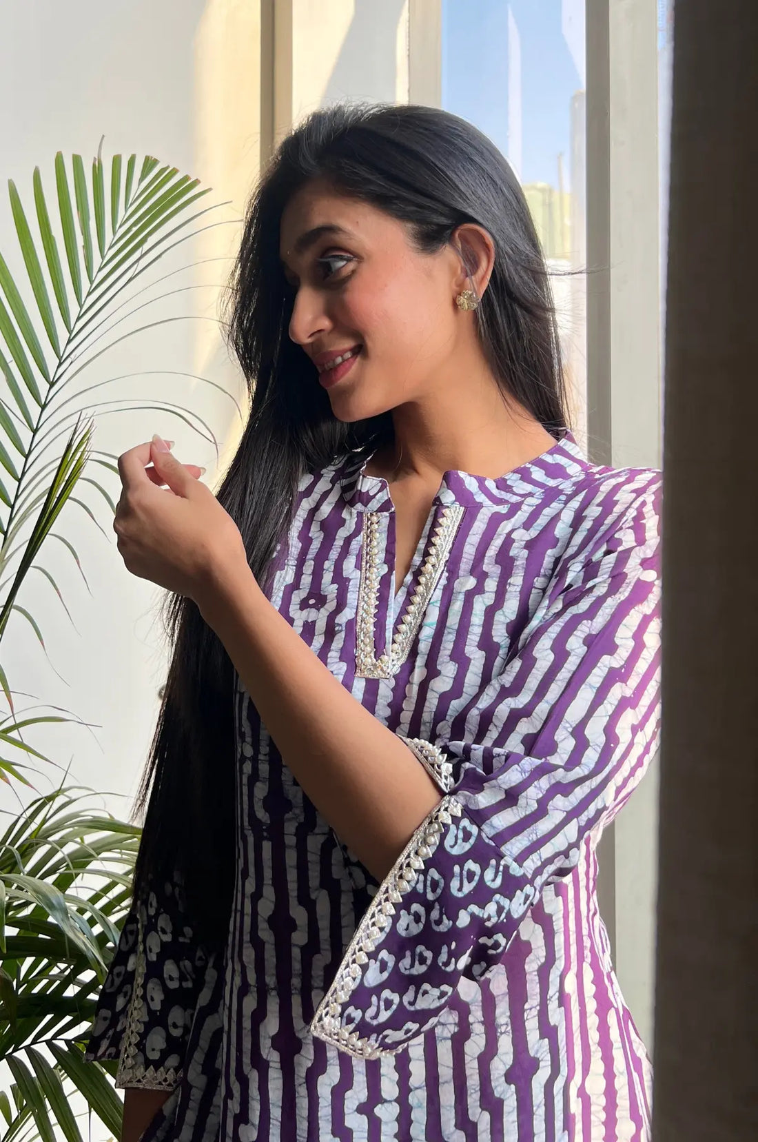 Batik Crazy In Love Suit Set - Wine