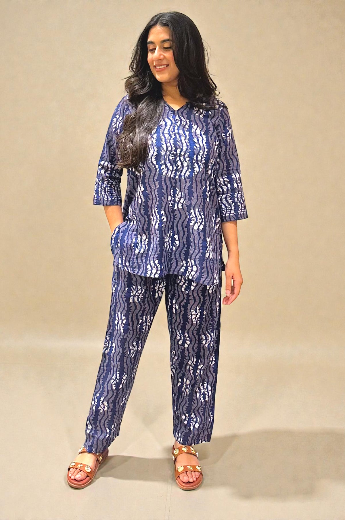 Batik Twilight Co-Ord Set - Navy